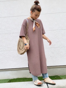 「ジーユーコーデ」｜「アイテム（ワンピース/ドレス）」を使った、Taiyou（たいよう）さん（レディース・153cm）の夏コーディネート