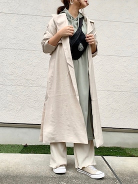 「apres jour mignon（アプレジュールミニョン）のアイテム（トレンチコート）」を使った、Taiyou（たいよう）さん（レディース・152cm）の冬コーディネート