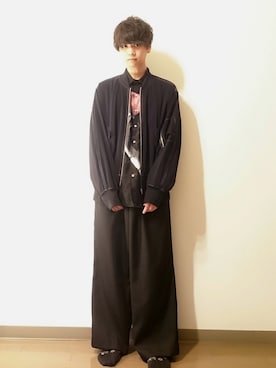 「HARE（ハレ）のアイテム（MA-1）」を使った、ぽろさん（メンズ・165cm）の春コーディネート