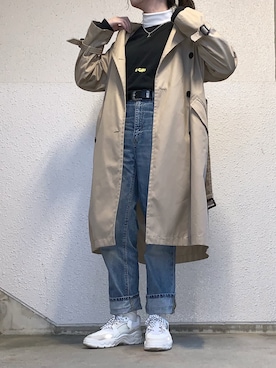 「A part by（アパートバイ）のアイテム（トレンチコート）」を使った、リカさん（レディース・158cm）の春コーディネート