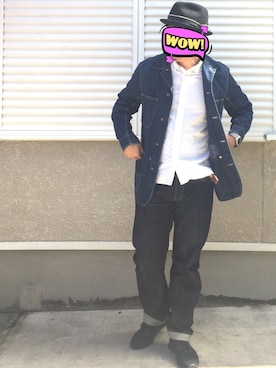「BLUE BLUE（ブルーブルー）のアイテム（カバーオール）」を使った、joekoolさん（メンズ・174cm）の春コーディネート