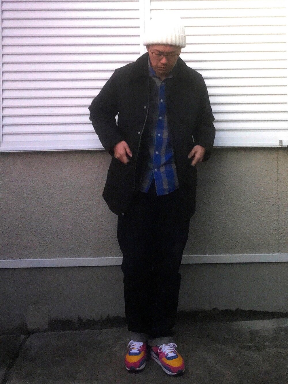 「今日のコーデ、シンプル、barbour、休日スタイル、オトナカジュアル、BEAMS、デニムパンツ、denim、プチプラ、きれいめカジュアル」｜「Naughty dogのアイテム（ニットキャップ/ビーニー、ホワイト系）」を使った、joekoolさん（メンズ・174cm）の冬コーディネートの1枚目の写真