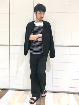 「N.HOOLYWOOD（N.ハリウッド）のアイテム（チノパンツ）」を使った、おがしょーさん（メンズ・178cm）の夏コーディネート