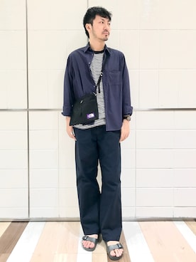 「ITTY BITTY（イッティービッティー）のアイテム（トップス）」を使った、おがしょーさん（メンズ・178cm）の夏コーディネート