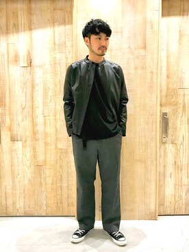 「CIAOPANIC TYPY（チャオパニックティピー）のアイテム（ライダースジャケット）」を使った、おがしょーさん（メンズ・178cm）の秋コーディネート