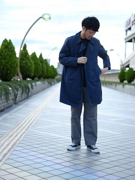 「CIAOPANIC TYPY（チャオパニックティピー）のアイテム（トレンチコート）」を使った、おがしょーさん（メンズ・178cm）の秋コーディネート