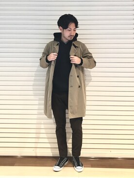 「CIAOPANIC TYPY（チャオパニックティピー）のアイテム（トレンチコート）」を使った、おがしょーさん（メンズ・178cm）の秋コーディネート