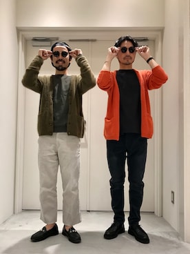 「oblekt（オブレクト）のアイテム（パンツ）」を使った、おがしょーさん（メンズ・178cm）の秋コーディネート