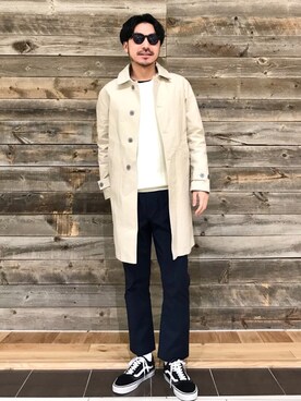 「CIAOPANIC TYPY（チャオパニックティピー）のアイテム（ステンカラーコート）」を使った、おがしょーさん（メンズ・178cm）の冬コーディネート