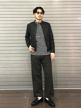 「CIAOPANIC TYPY（チャオパニックティピー）のアイテム（ライダースジャケット）」を使った、おがしょーさん（メンズ・178cm）の冬コーディネート