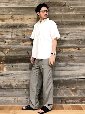 「huffer.（ハファー）のアイテム」を使った、おがしょーさん（メンズ・178cm）の夏コーディネート
