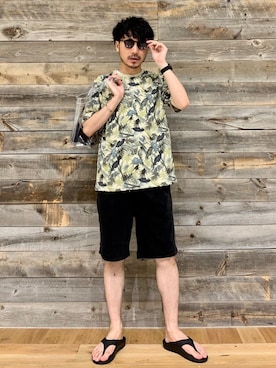 「FRUIT OF THE LOOM（フルーツオブザルーム）のアイテム（バッグ）」を使った、おがしょーさん（メンズ・178cm）の夏コーディネート