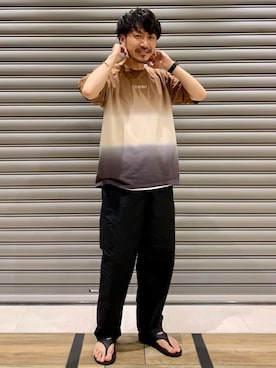 「タイダイ」｜「アイテム（その他）」を使った、おがしょーさん（メンズ・178cm）の夏コーディネート