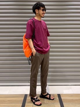 「Gramicci（グラミチ）のアイテム（バッグ）」を使った、おがしょーさん（メンズ・178cm）の夏コーディネート