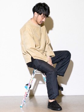 「KLEMAN（クレマン）のアイテム（モカシン/デッキシューズ）」を使った、おがしょーさん（メンズ・178cm）の秋コーディネート