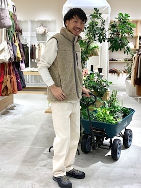 「CIAOPANIC TYPY（チャオパニックティピー）のアイテム（ダウンベスト）」を使った、おがしょーさん（メンズ・178cm）の秋コーディネート