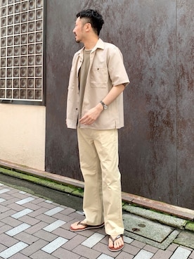 「VAINL ARCHIVE（ヴァイナルアーカイブ）のアイテム（Tシャツ/カットソー）」を使った、おがしょーさん（メンズ・177cm）の夏コーディネート