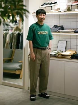 「CIAOPANIC TYPY（チャオパニックティピー）のアイテム（サンダル）」を使った、おがしょーさん（メンズ・177cm）の春コーディネート