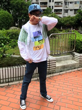 「Levis」｜「アイテム（マウンテンパーカー）」を使った、Maximum さん（メンズ・160cm）の夏コーディネート
