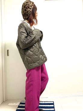 「サニーレーベル」｜「アイテム（ハンチング/ベレー帽）」を使った、あや◡̈♡さん（レディース・157cm）の冬コーディネート