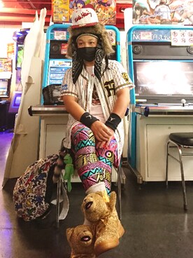 「JOYRICH(ジョイリッチ)のアイテム(帽子)」を使った、GANGSTA.さん(メンズ・158cm)の夏コーディネート