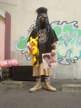 「ROTHCO（ロスコ）のアイテム（ブーツ）」を使った、GANGSTA.さん（メンズ・158cm）の夏コーディネート