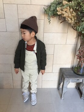 「ジャックパーセル」｜「アイテム（サロペット/オーバーオール）」を使った、amooon☺︎☁︎さん（キッズ・100cm）の冬コーディネート