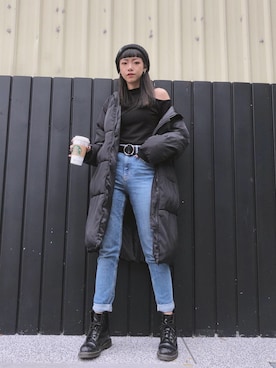 「WINTER STYLE」｜「アイテム（マウンテンパーカー）」を使った、Mia Puさん（レディース・164cm）の春コーディネート