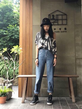 Mia Puさんの（KANGOL | カンゴール）を使ったコーディネート