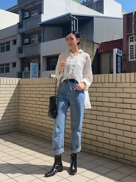 「working style」｜「アイテム（ブーツ）」を使った、Mia Puさん（レディース・164cm）の春コーディネート