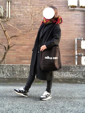 「A part by（アパートバイ）のアイテム（チェスターコート）」を使った、有希さん（レディース・159cm）の冬コーディネート