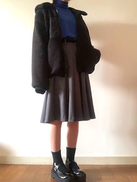 「Freesia（フリージア）のアイテム（ブルゾン）」を使った、kiguchiさん（レディース・158cm）の冬コーディネート