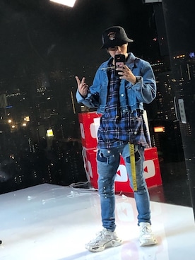 「off white（オフホワイト）のアイテム（その他）」を使った、Fumiya Sankaiさん（メンズ・169cm）の秋コーディネート