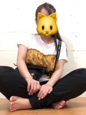 「colza（コルザ）のアイテム（トップス、イエロー系）」を使った、yumiさん（レディース・150cm）の夏コーディネート