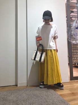「おちびさん」｜「アイテム（キャップ）」を使った、ｍａｋｉｋｏさん（レディース・150cm）の夏コーディネート