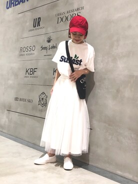 「アーバンリサーチ」｜「アイテム（スリッポン）」を使った、ｍａｋｉｋｏさん（レディース・149cm）の夏コーディネート