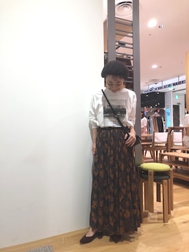 「おちびさん」｜「アイテム（ハンチング/ベレー帽）」を使った、ｍａｋｉｋｏさん（レディース・149cm）の夏コーディネート