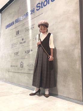 「アーバンリサーチ」｜「アイテム（ハンチング/ベレー帽）」を使った、ｍａｋｉｋｏさん（レディース・149cm）の夏コーディネート