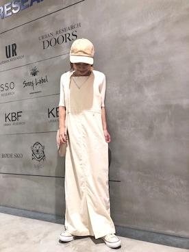 「おちびさん」｜「アイテム（キャップ）」を使った、ｍａｋｉｋｏさん（レディース・149cm）の夏コーディネート
