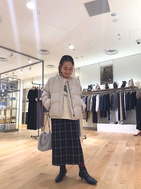 「おちびさん」｜「アイテム（スウェット）」を使った、ｍａｋｉｋｏさん（レディース・149cm）の冬コーディネート