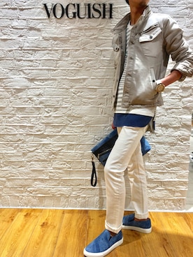 「VOGUISH（ヴォーギッシュ）のアイテム（ジャケット/アウター）」を使った、きぬがわさん（メンズ・172cm）の春コーディネート