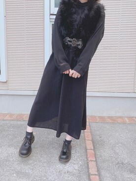 オールインワン サロペットを使った ワントーンコーデ黒 のレディース人気ファッションコーディネート ユーザー その他ユーザー Wear