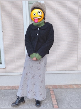 「Dr. Martens（ドクターマーチン）のDr.ﾏｰﾁﾝ　1460　8ホール（ブーツ）」を使った、ｺﾘｺさん（レディース・155cm）の冬コーディネート