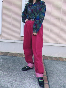 「全身古着」｜ｺﾘｺさん（レディース・155cm）の春コーディネート