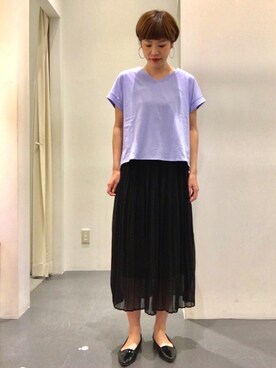 KIKUCHIさんの「・13col.シフォンプリーツロングスカート」を使ったコーディネート