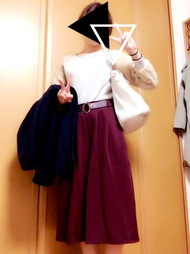 「学校」｜「アイテム（スウェット）」を使った、華さん（レディース・163cm）の秋コーディネート