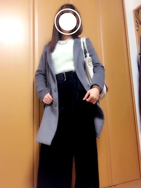 「SPIRALGIRL（スパイラルガール）のアイテム（チェスターコート）」を使った、華さん（レディース・163cm）の冬コーディネート