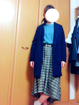 「FUN（ファン）のアイテム（チェスターコート）」を使った、華さん（レディース・163cm）の冬コーディネート