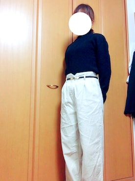 「FUN（ファン）のアイテム（チェスターコート）」を使った、華さん（レディース・163cm）の冬コーディネート