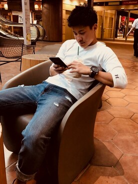 「Abercrombie&Fitch（アバークロンビーアンドフィッチ）のアイテム（デニムパンツ）」を使った、KOUKIさん（メンズ・160cm）の夏コーディネート